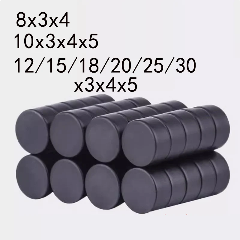8x3 10x3 12x3 15X3 18x3 20x3 25x3 30x3mm imán redondo pequeño negro imán de ferrita para nevera altavoz redondo imán para refrigerador