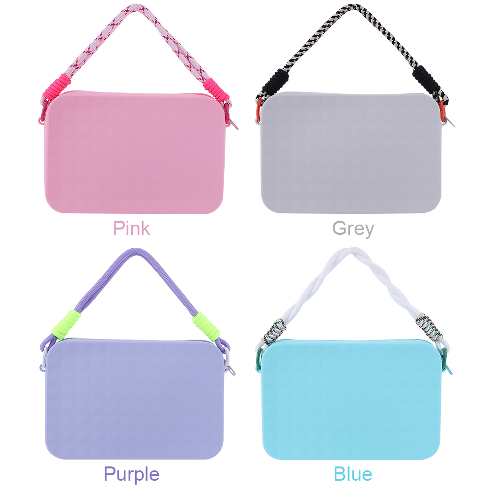 Silicone Storage Pouch Beach Bag Connector with Lanyard Cosmetics Storage Bag Large Capacity for Bogg Bag