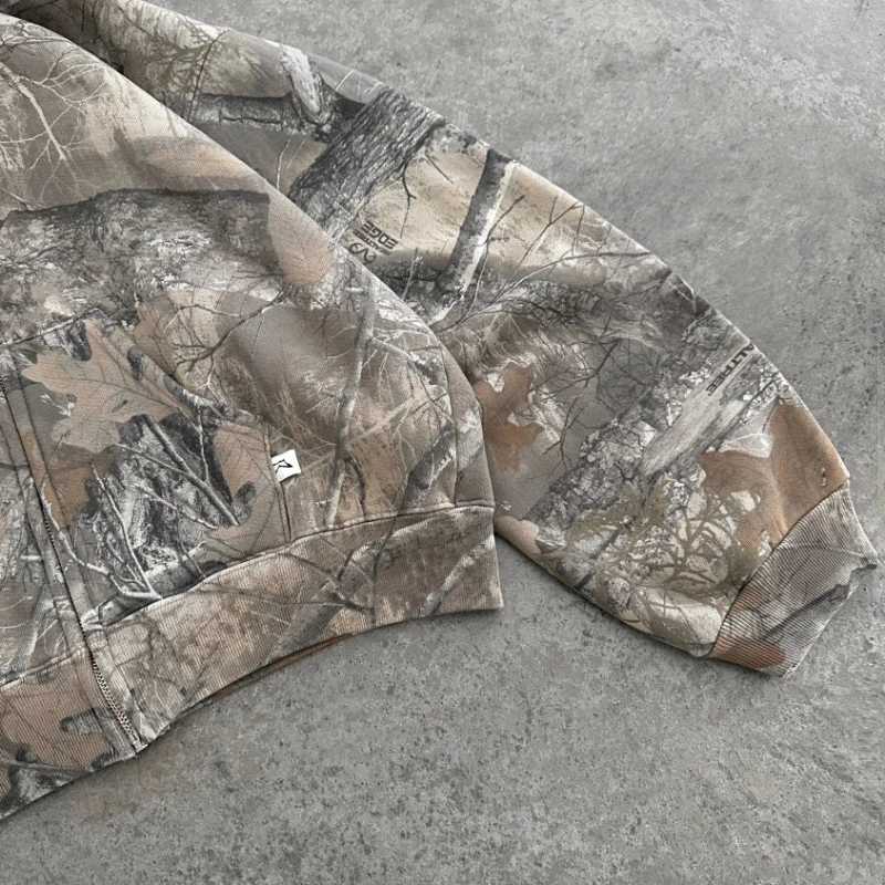 Sudadera con capucha Y2K con cremallera para hombre y mujer, ropa informal estilo Hip Hop con estampado de camuflaje Harajuku, sudadera gótica de gran tamaño, Top informal de moda