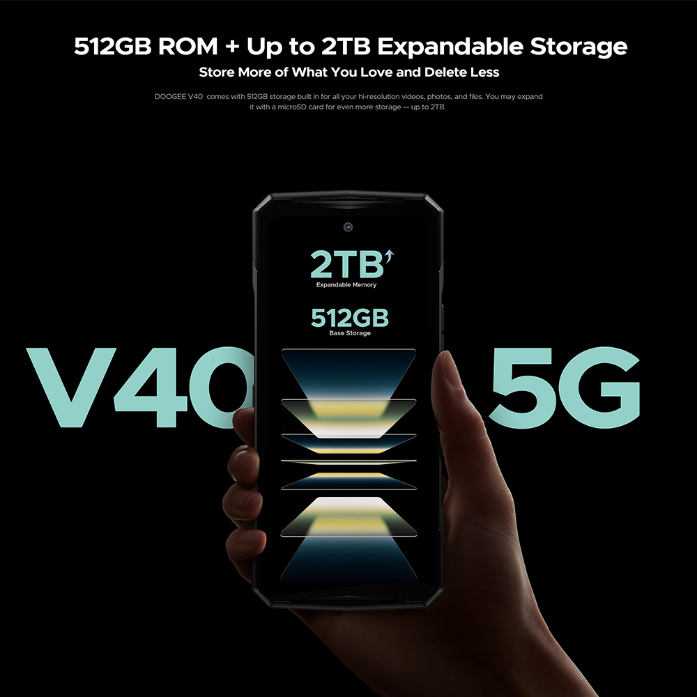 Doogee v40 5g telefone robusto 12gb ram 512gb rom gaming smartphone dimensão 7300 6.78 120hz display 108mp para câmera nfc 8680mah