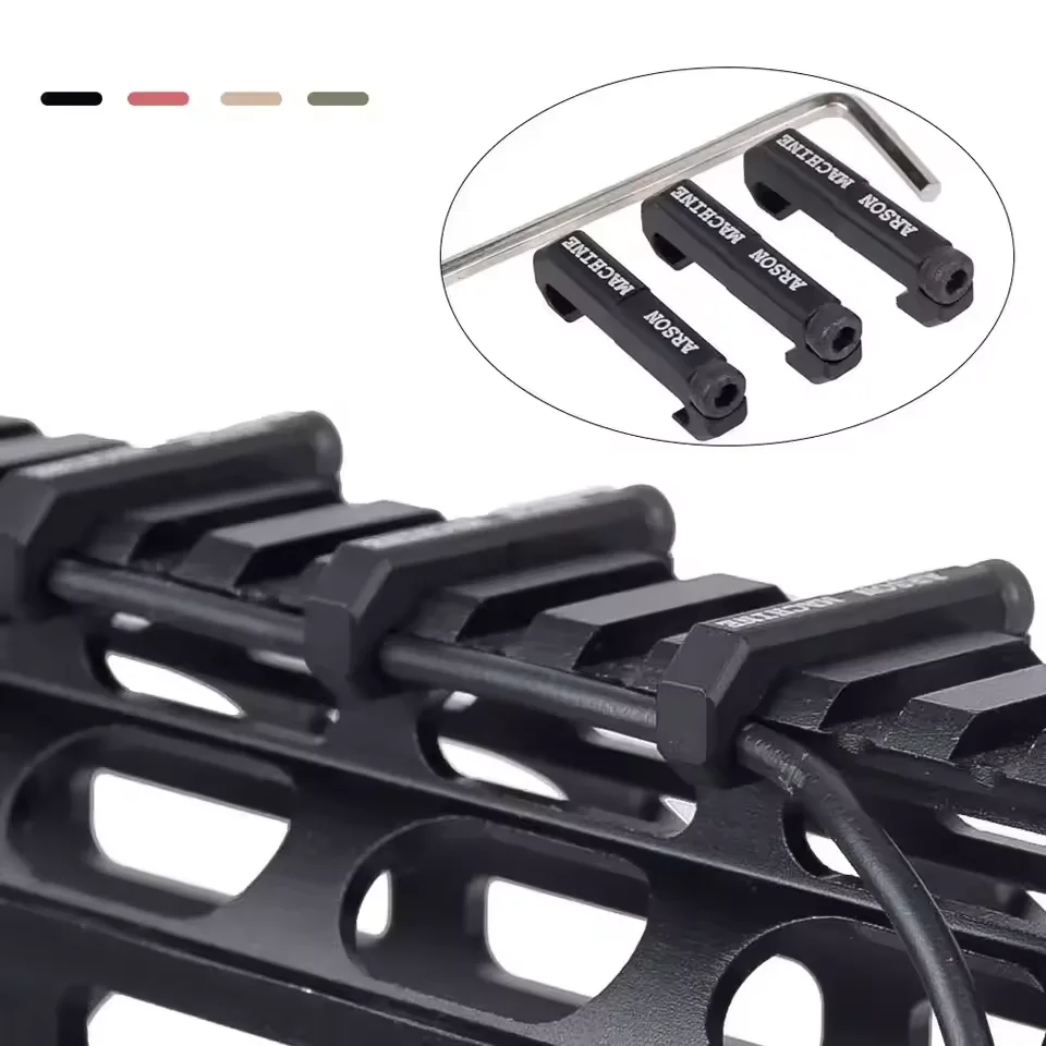 Sistema de guía de cables táctico 3 unids/set M-LOK, cubierta de riel de gestión de cables, guardamanos de riel Picatinny, guía de cables, cola fija Airsoft