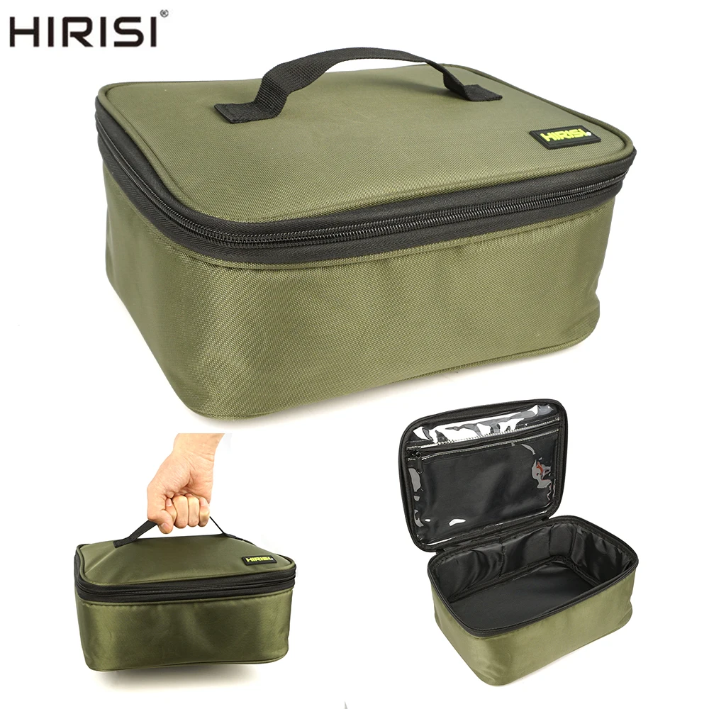 Hirisi Bolsa de pesca de carpa multiusos: material Oxford de PVC, almacenamiento de carrete de pescado y señuelos, organizador de accesorios de aparejos