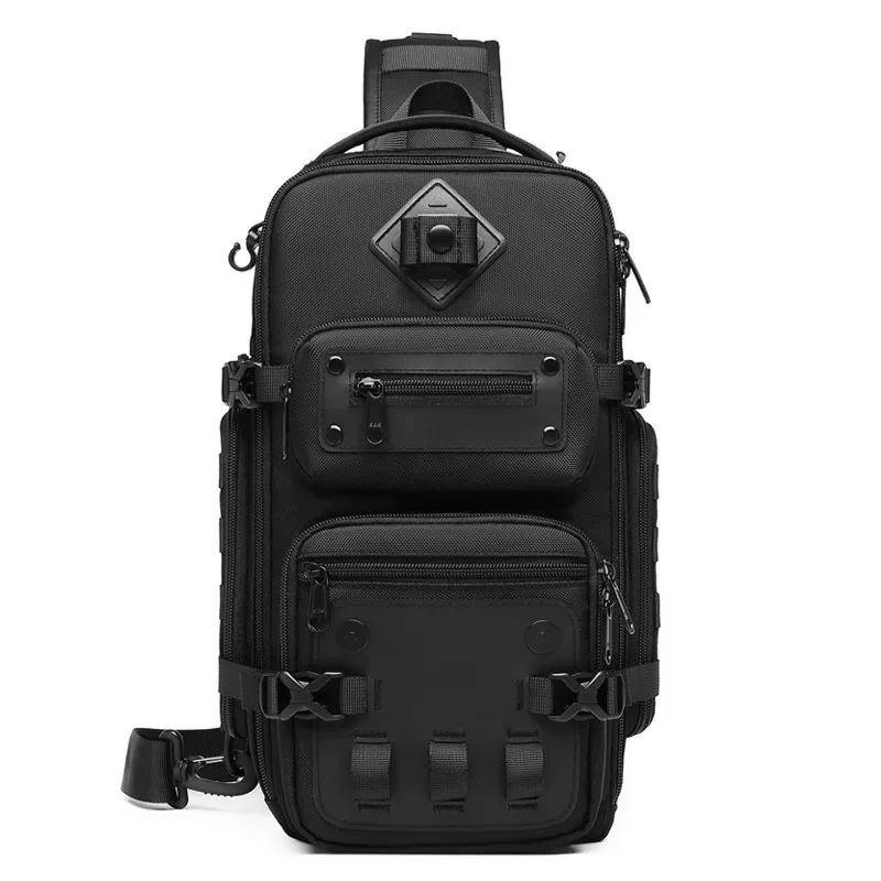 Ozuko Herren Brusttasche Bauchtaschen Outdoor Taktische Schulter Umhängetasche Hohe Kapazität Wasserdichte Sporttasche Für Mann