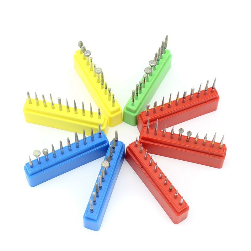 10 pçs dental diamante burs kit série fg para handpiece de alta velocidade brocas polimento dentista bur dia.1.6mm acessórios odontológicos