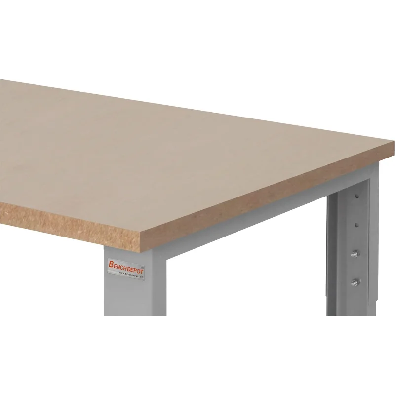 Table & Workbench: 1" Thick Particle Board Top, Height Adjustable Bench - 24" D x 48" L x 30" - 36" H - by BenchPro