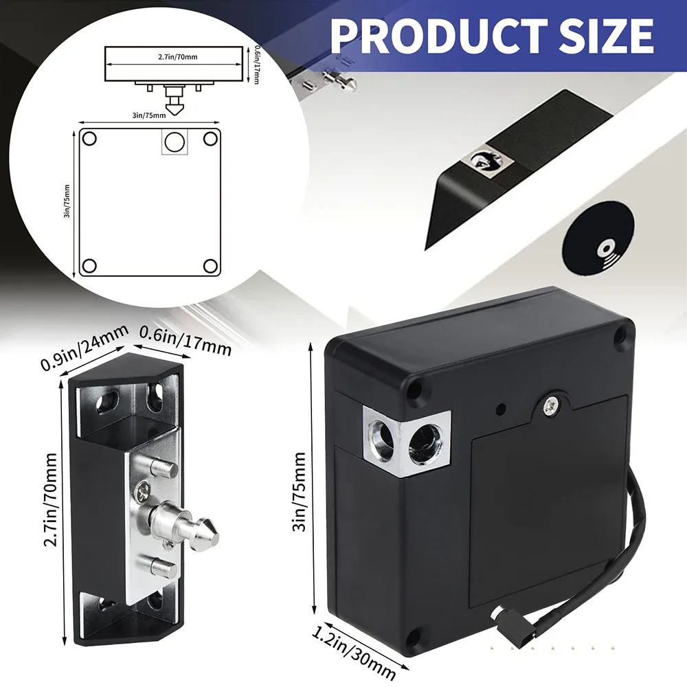 RFID Hidden Cabinet Lock RFID Cabinet Invisible Electronic Locks Unlock for Hidden Cabinet Wooden Chest Drawer Cupboard Toolbox