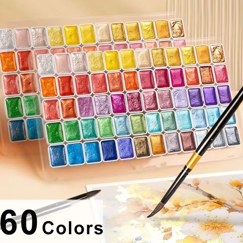 20/60/96 Glitzer-Aquarellfarbe, Mini-Forstwirtschaft, verschiebbares Aquarell-Malset, farbverschiebendes Aquarell-Farbset