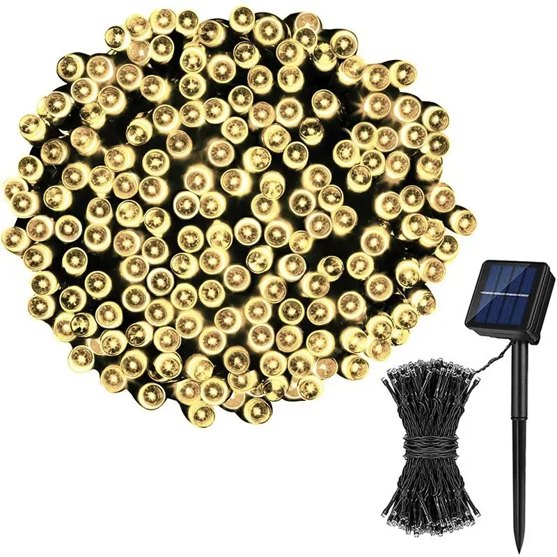20/50 LED Solarne Lampki Sznurowe Ogrodowe Wodoodporne Zewnętrzne Lampki 6V Girlanda na Boże Narodzenie Święta Impreza Dekoracja Domu
