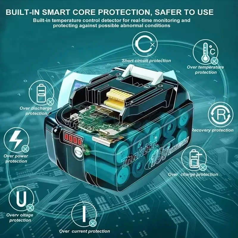 100% véritable Makita 6Ah/5Ah/3Ah pour batterie Makita 18V BL1840 BL1830B BL1850B BL1850 BL1860 BL1815 batterie au Lithium de remplacement