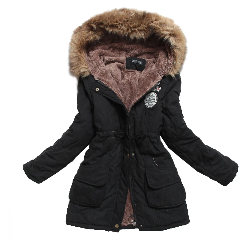 Frühling Herbst Winter Jacke Frauen 2024 Dicke Warme Mit Kapuze Parka Mujer Baumwolle Gefütterte Mantel 3XL Beiläufige Dünne Jacke Weibliche
