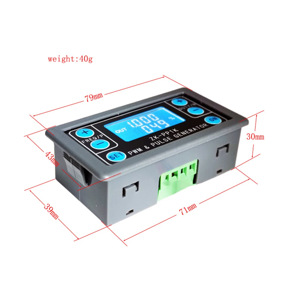 ZK-PP1K Dual Mode LCD PWM Signal Generator 1-Channel 1Hz-150KHz PWM Pulse Frequency Duty Cycle Adjustable Square Wave Generator