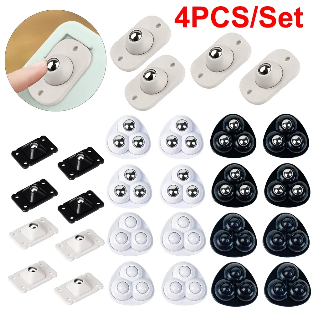 4 unids/set rodillos autoadhesivos para muebles polea Universal ruedas giratorias rueda giratoria rodillo para caja patin gabinete