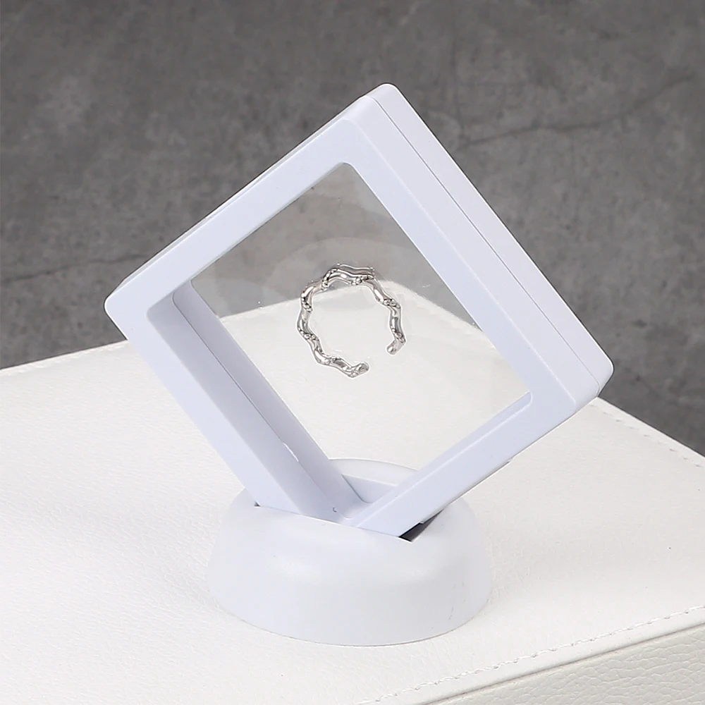 5 Stuks Drijvende Vitrine Frame Ring Ketting Oorbel Verpakking Sieraden Munt Display Standhouder