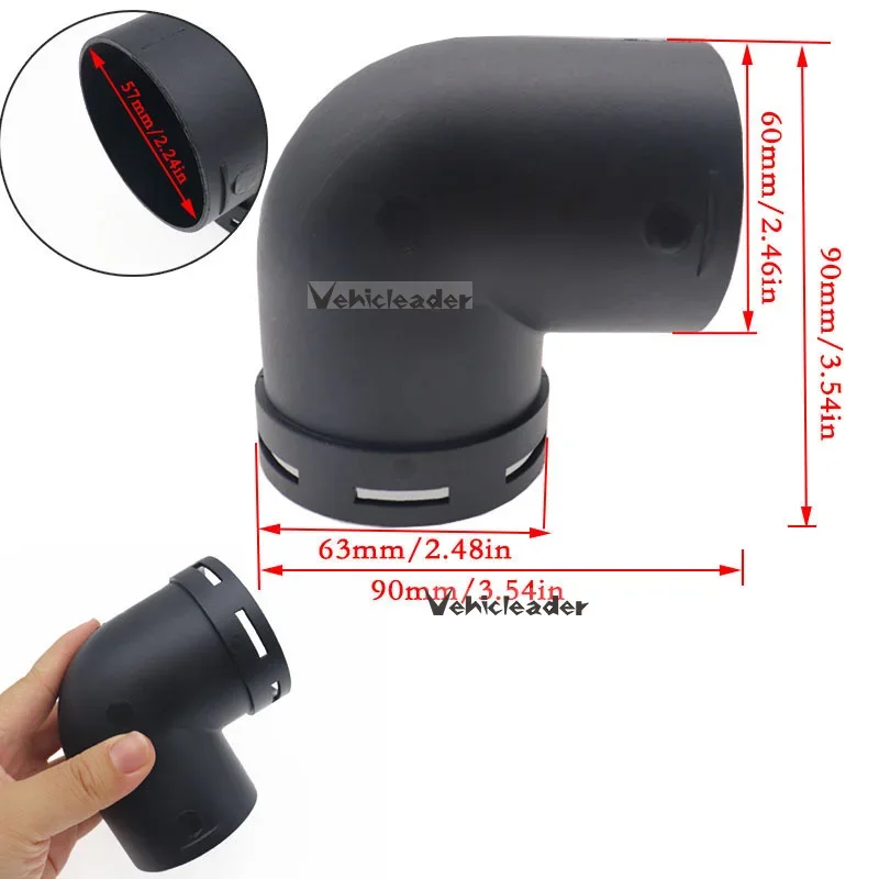42/60/75/90Mm Nhựa L Không Ống Khuỷu Tay Ổ Cắm Kết Nối Cho Webasto Eberspaecher diesel Đỗ Xe Ô Tô Nóng Phụ Kiện