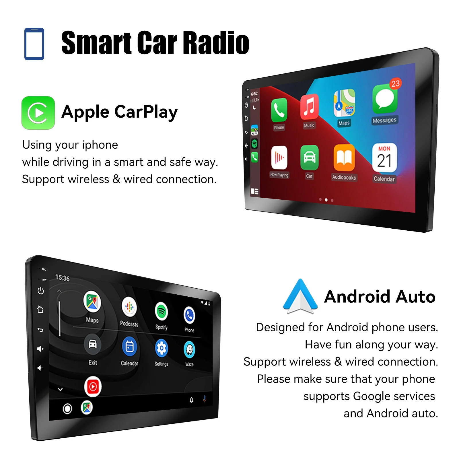 ESSGOO 2 Din Radio de coche Carplay Android Auto 7 9 10 pulgadas 4G 64G reproductor Multimedia Universal DSP AM RDS AHD GPS WIFI Autoradio