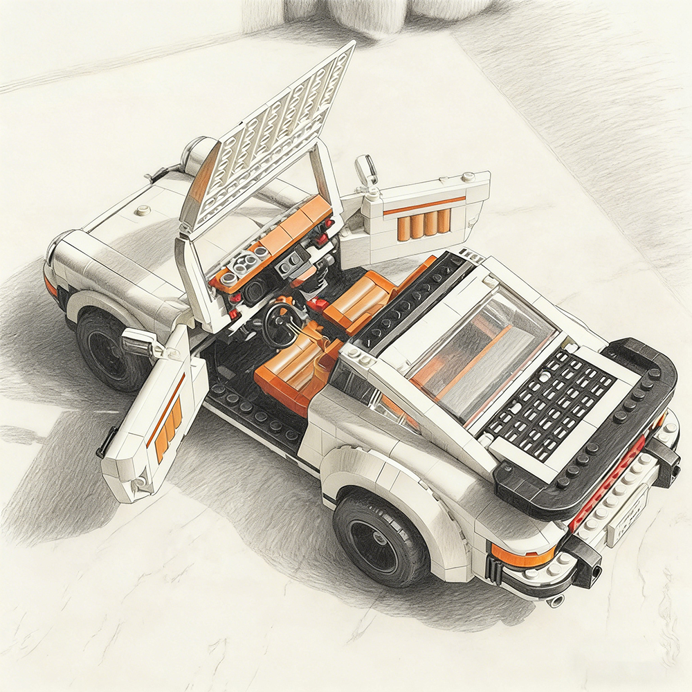 Classic sports car 1458pcs mechanical group retro car model building blocks children's educational assembly toys birthday gift