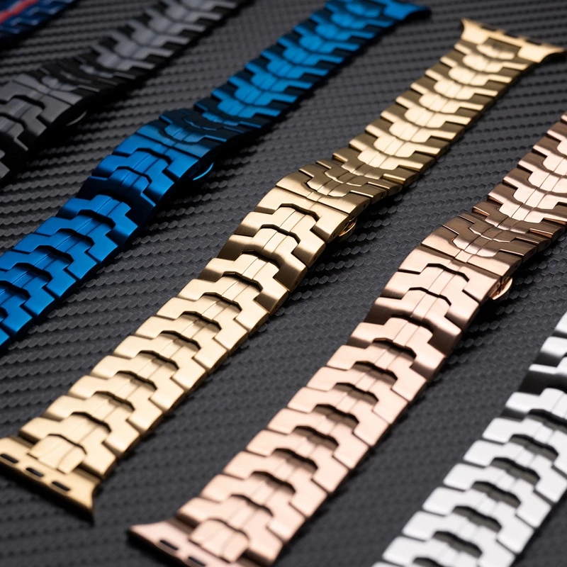 Ultra 2 Titanium Color Strap For Apple Watch 49mm 45mm 44mm 42mm 46mm 40 41mm Luxury Stainless Steel Band For iWatch 10 9 8 7 SE