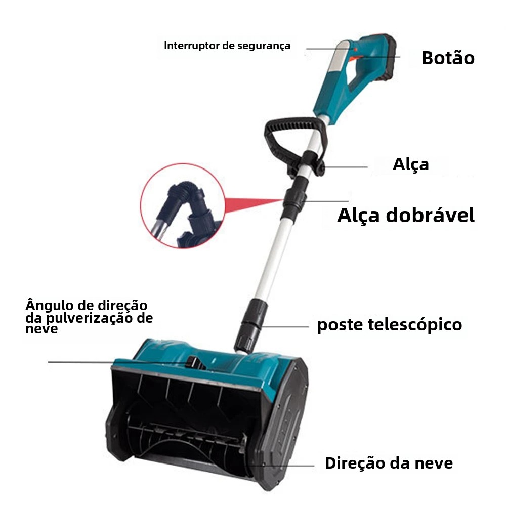 Novo inverno sem escova elétrica snowshow lítio elétrica varredor de neve sem fio pá de neve pátio rua para makita bateria
