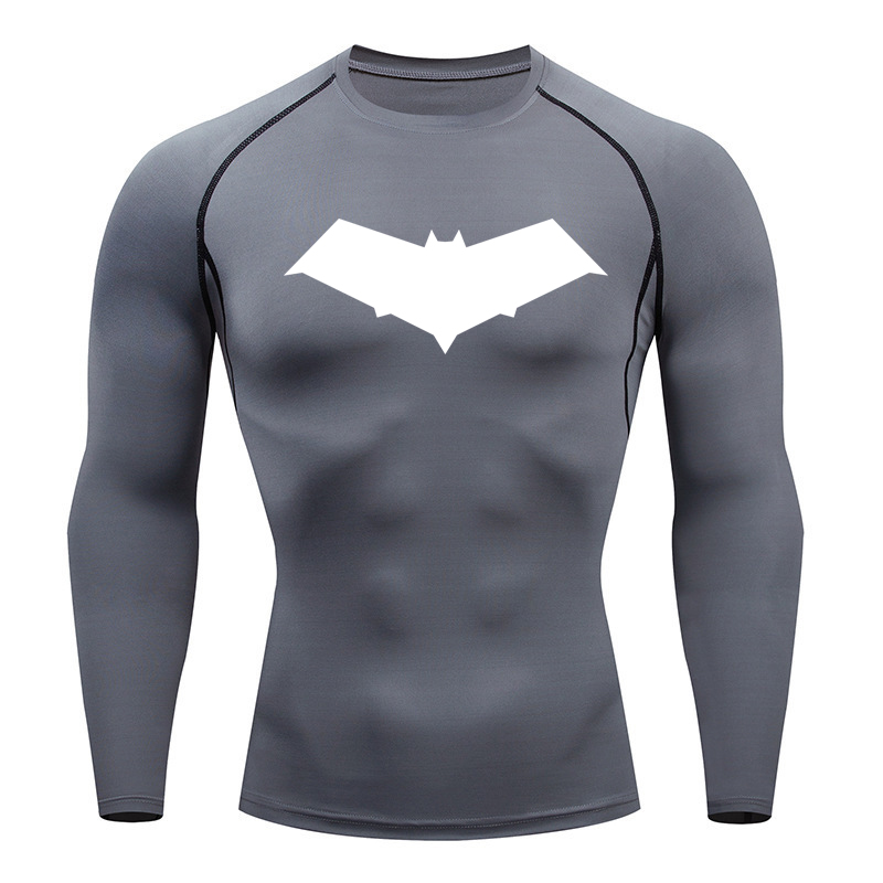メンズ通気性コンプレッションシャツ,黒のランニングTシャツ,ジムスポーツトップ,速乾性,フィットネス,ボディービル服