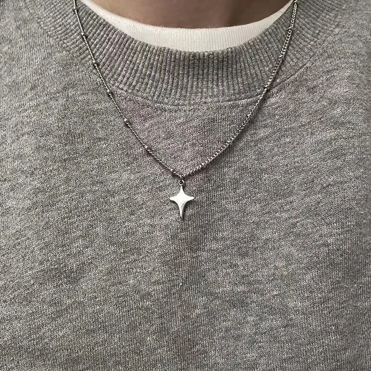 Gargantilla hueca de estrella de moda Simple para mujeres y hombres, COLLAR COLGANTE de cuello, accesorios de joyería, collar de cadena de fiesta de moda