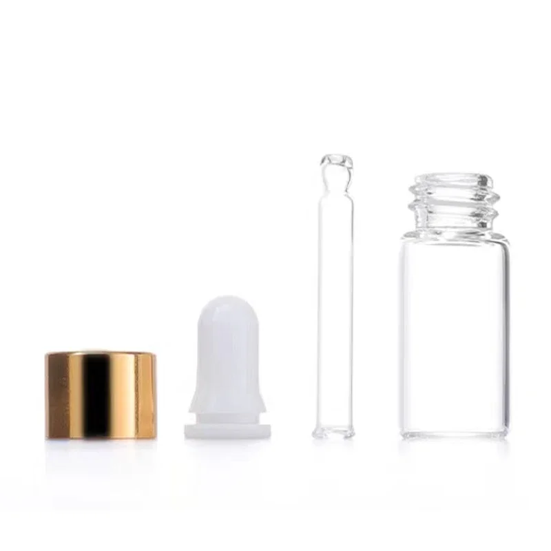 1-5Ml Kính Ống Nhỏ Giọt Chai Thủy Tinh Chai Trống Mắt Ly Đá Chai Tinh Cắt Da Cơ Thể Dầu tincture Chai