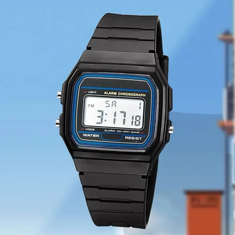 Simple carré montre-bracelet LED mode sport hommes montres numériques casual Silicone hommes horloge électronique
