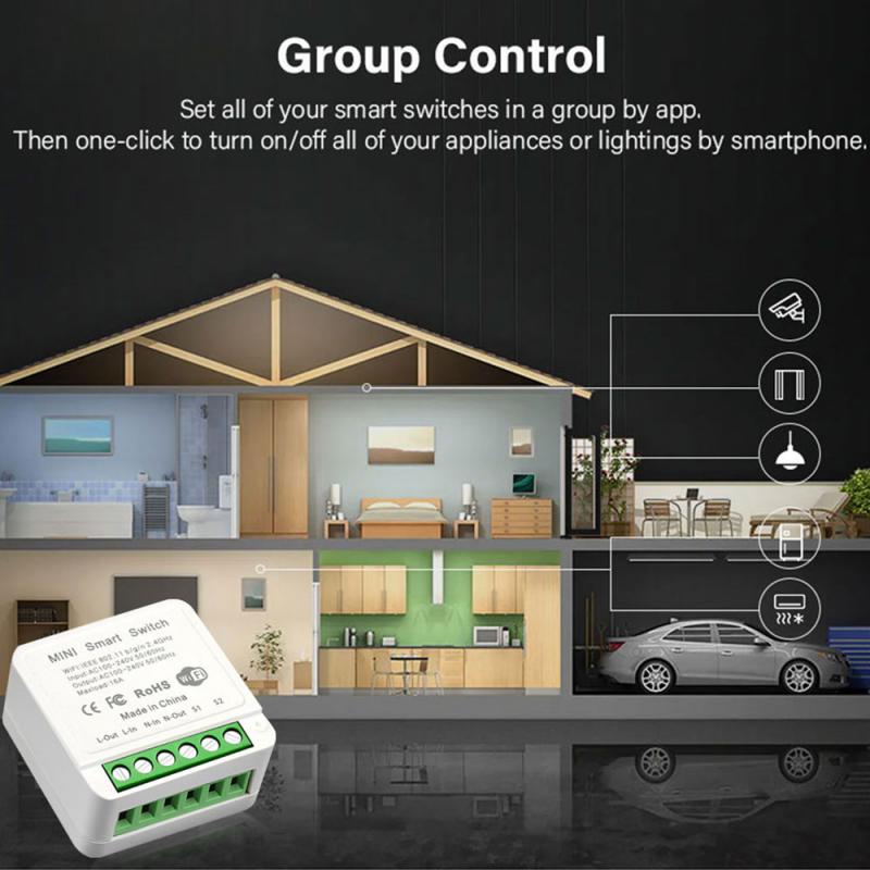 Tuya WiFi Smart Switch Module 16A Wireless DIY Light Switch Support 2 Way Control Smart Life APP Alexa Google Home Voice Control
