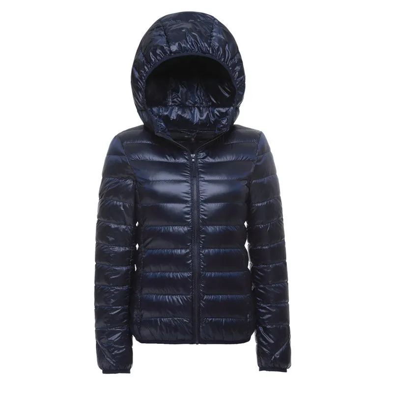 Mulheres com capuz curto puffer jaquetas 2023 recém chegados 90% pato branco para baixo outono inverno ultra leve manter casacos quentes