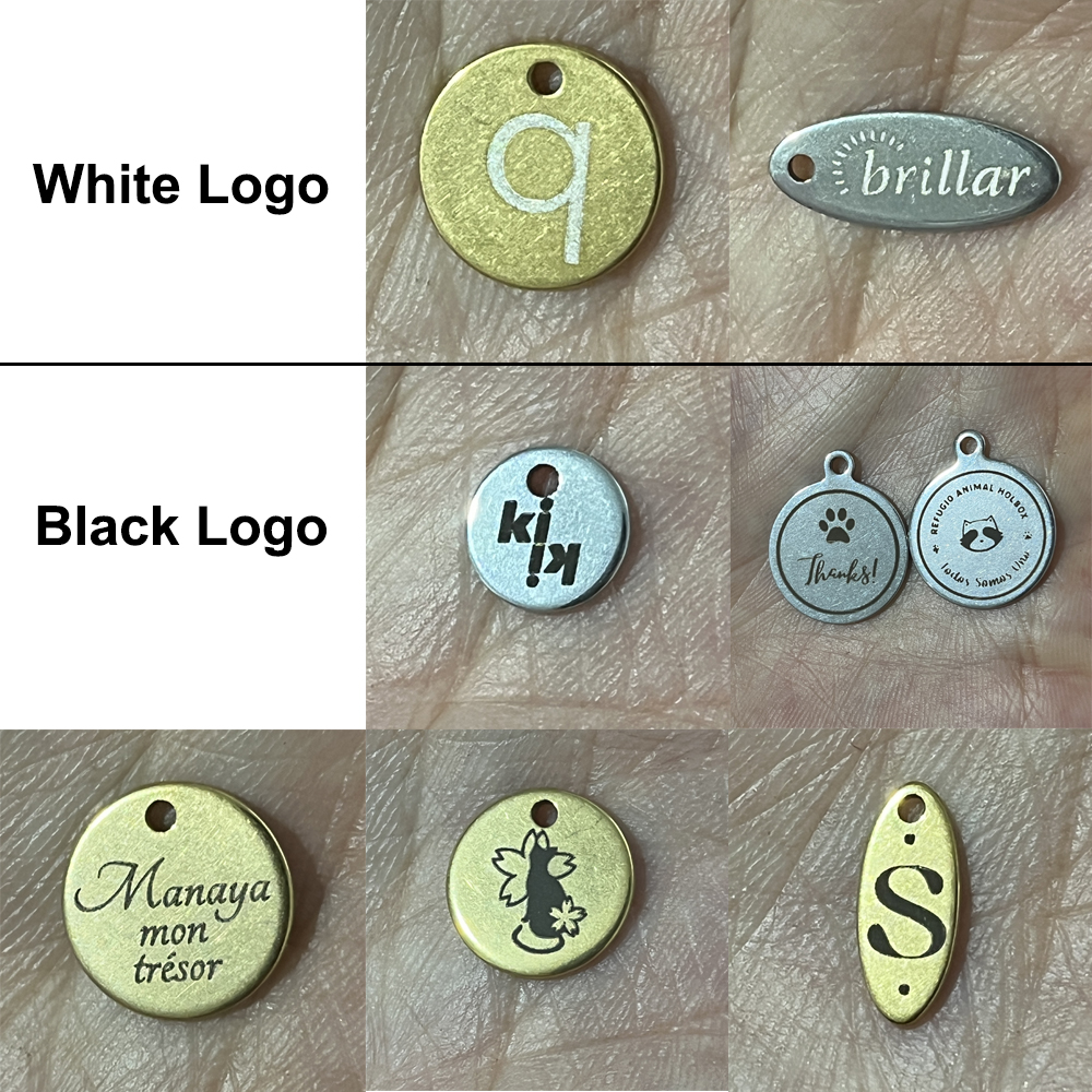 50-500 個カスタマイズされたカスタムレーザー彫刻名ロゴステンレス鋼パーソナライズされたネックレス拡張チェーンテールタグジュエリーチャーム