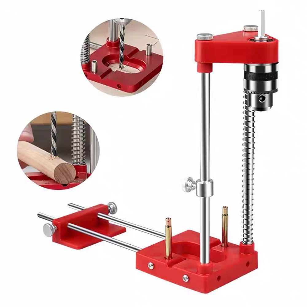 Localizzatore di fori per trapano elettrico Localizzatore di fori per la lavorazione del legno Localizzatore di punzoni regolabile Supporto per supporto per trapano