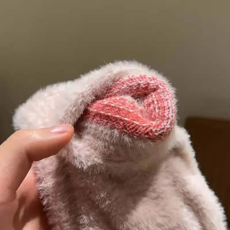 Luvas de veludo coral sem dedos monocromáticas, peludas, respiráveis, macias, espessadas, à prova de frio, versáteis, coreanas, estilo INS, adoráveis, inverno