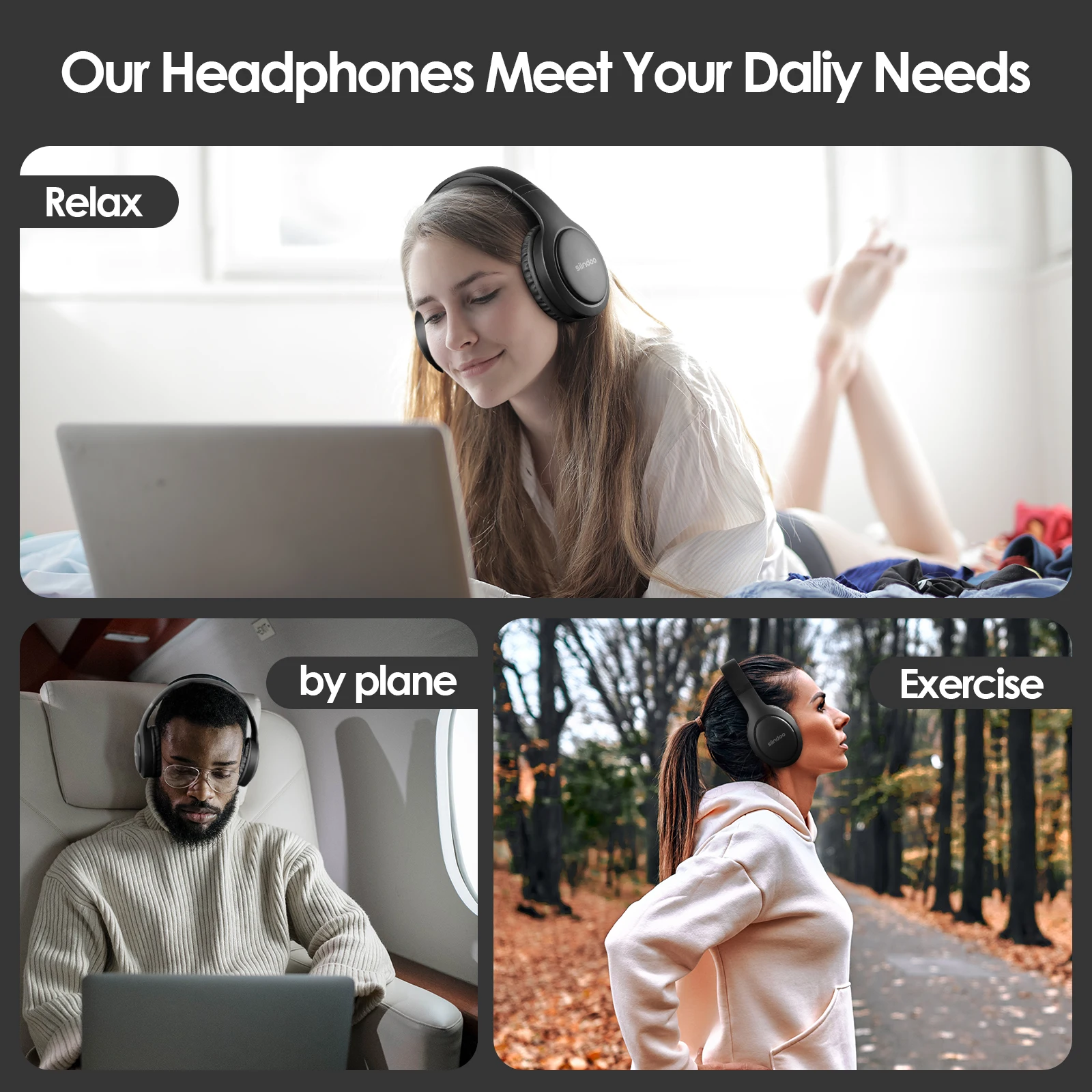 Siindoo JH-919 Cuffie wireless pieghevoli, auricolari stereo Bluetooth Super Bass con microfono 4 colori per PC portatile Iphone