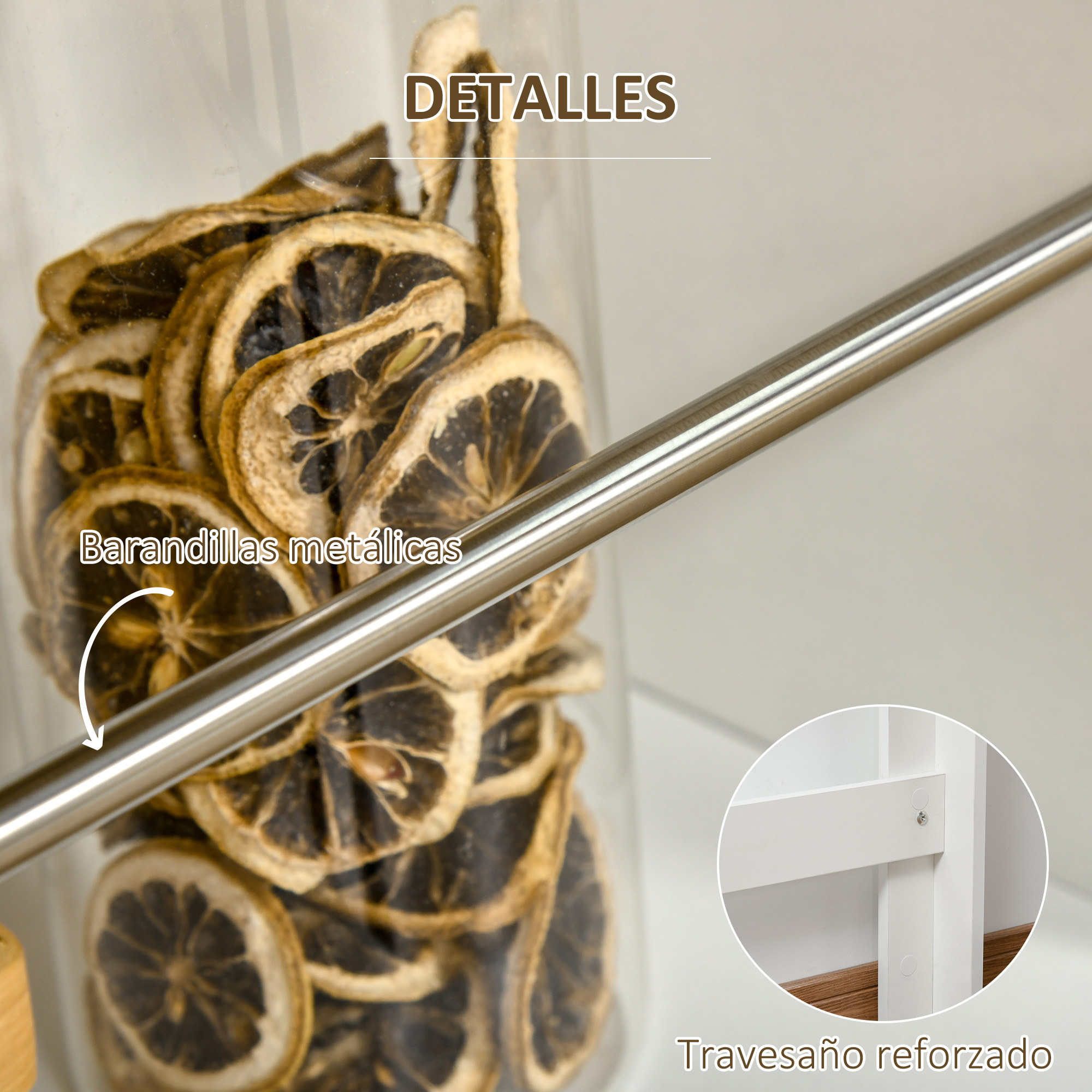 Homcom Steht isch mit 3 Seiten regalen und Holzrahmen 12x57x106cm weiß