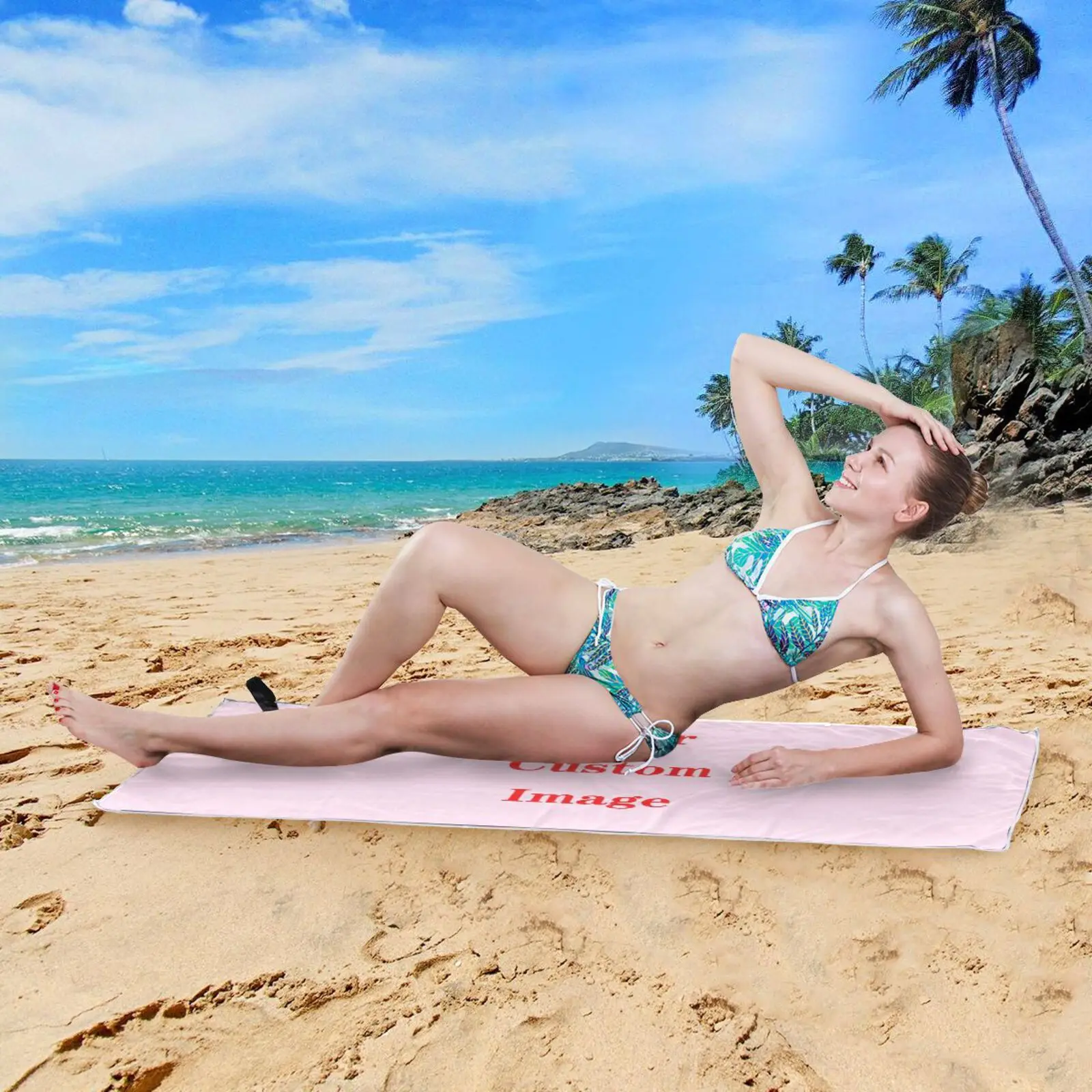 Asciugamano da spiaggia Grandi immagini personalizzate Asciugamano da spiaggia extra large fresco senza sabbia per donna Asciugamano da spiaggia altamente assorbente ad asciugatura rapida