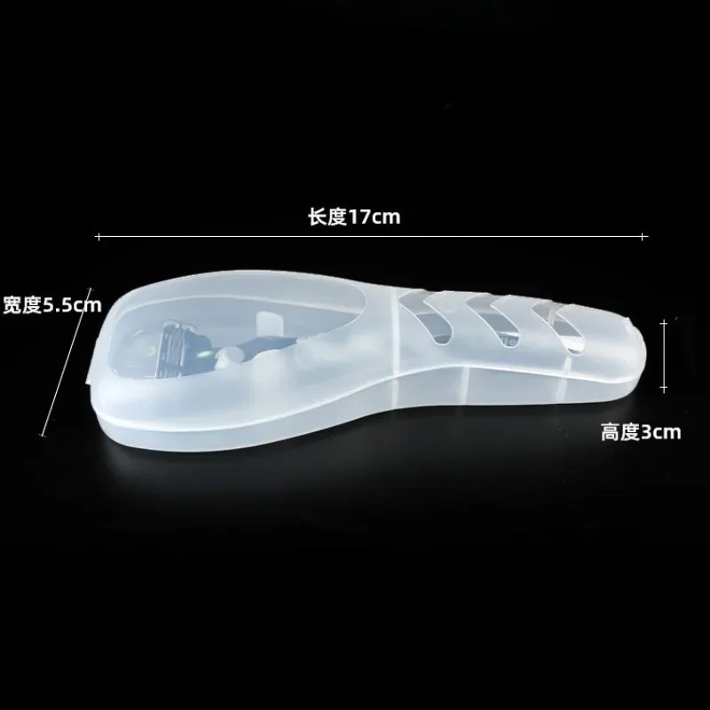 Caja de afeitar para hombre, caja de almacenamiento transparente portátil para viaje, Manual, contenedor, cubierta antipolvo, 1 ud.