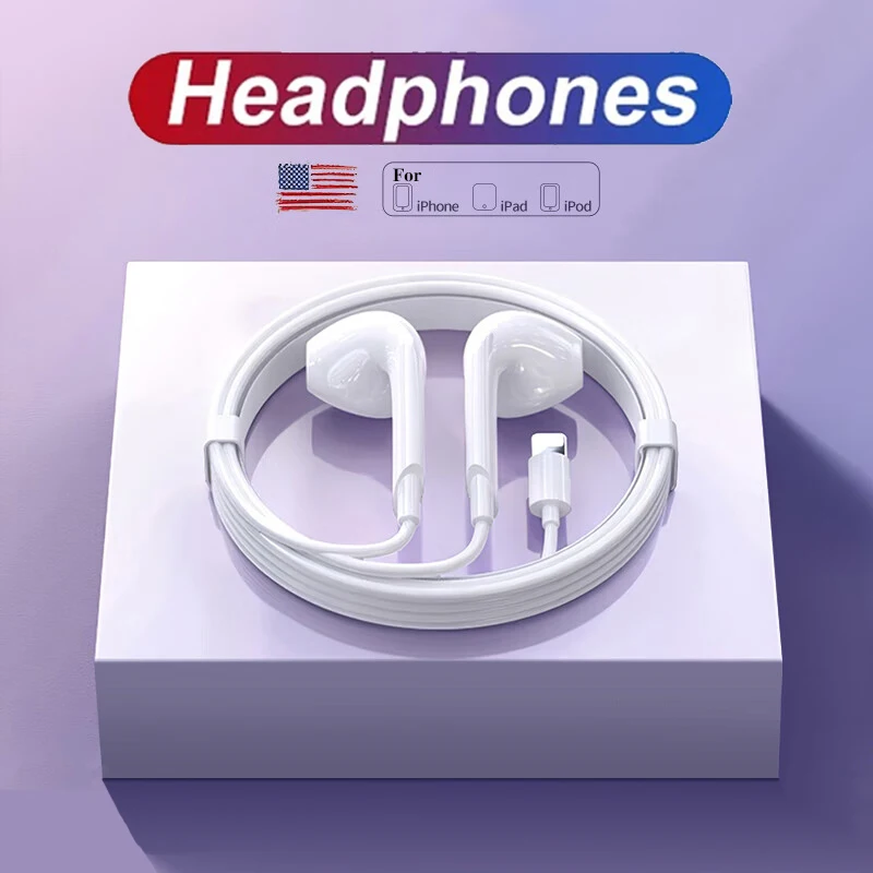 Auriculares Lightning con cable originales para Apple iPhone 14 13 12 11 Pro Max Mini X XS XR X 7 8 6 Plus SE 2020, accesorios para auriculares