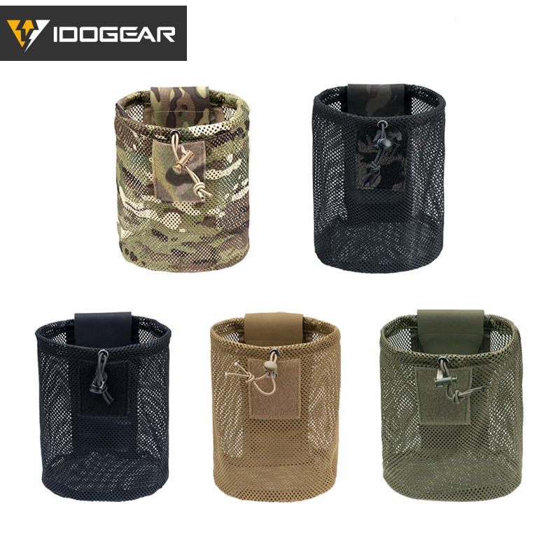 IDOGEAR Tactical MOLLE Mesh Dump Pouch Drop Pouch Foldable Mag Recycling Holder 3595