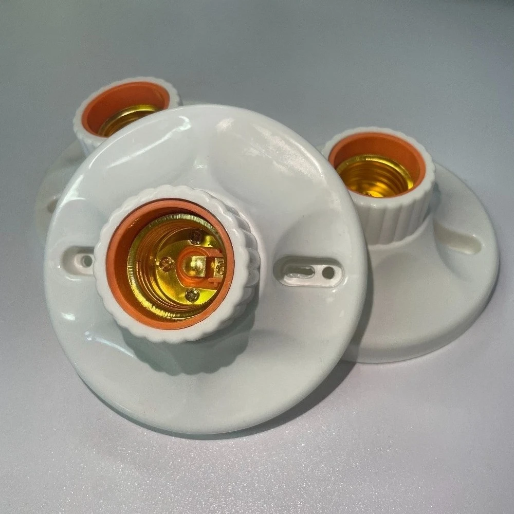 Aggiornamento E27 Vite Portalampada Portalampada Portalampada Adattatore Base Tappo Portalampada Bianco Lampada da soffitto Base di fissaggio lampadina