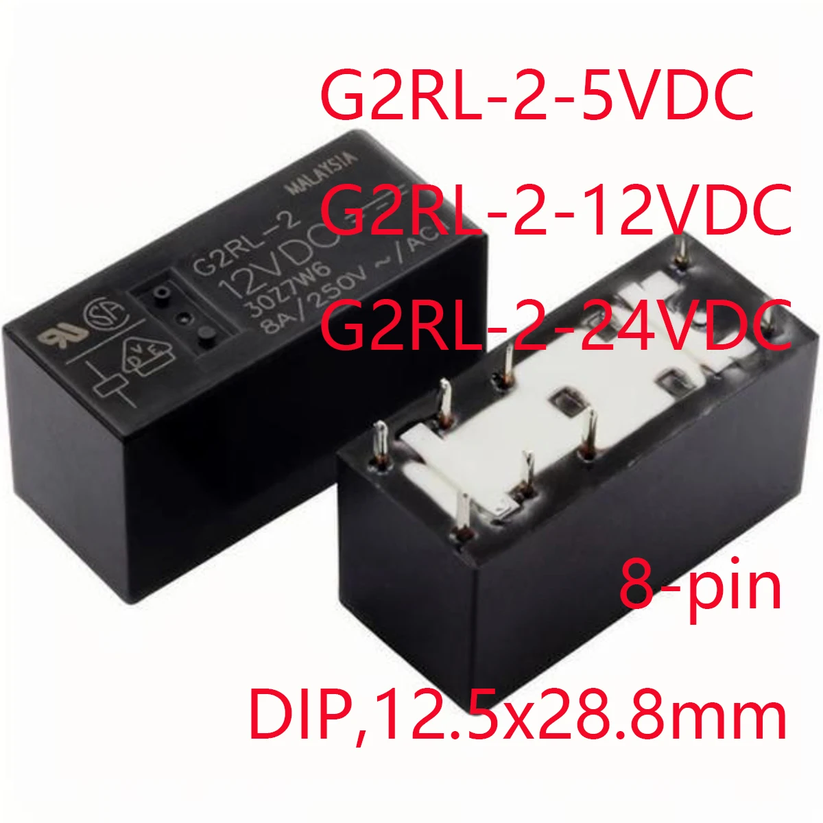5PC original G2RL-2 5VDC DC5 G2RL-2 12VDC DC12 G2RL-2 24VDC DC24 5V 12V 24V universal relay DPDT 8A 8-pin DIP,12.5x28.8mm Relays