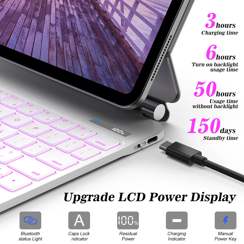 Чехол с ЖК-дисплеем Magic Keyboard Multi-Touch Trackpad для iPad Pro 11 Pro 13 2024 M4 Air 6 Air 5 Air 4 Pro 12,9