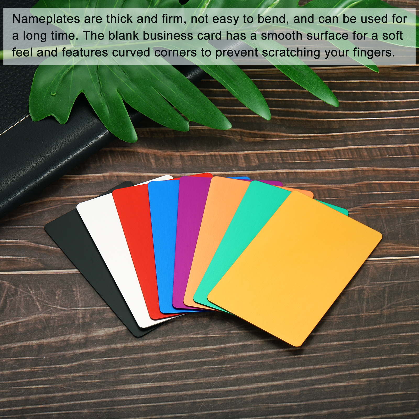 10ชิ้น86x54x0.8มม. นามบัตรอลูมิเนียมสีสันสดใสแผ่นโลหะเปล่าบัตรแกะสลักเลเซอร์ธุรกิจเยี่ยมชมงานศิลปะงานฝีมือ
