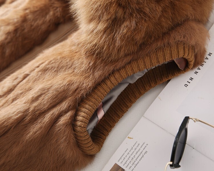 女性のためのウサギの毛皮のコート,自然なOネックのファッショナブルなヴィンテージジャケット,新しいS-5XL,大きなサイズで利用可能