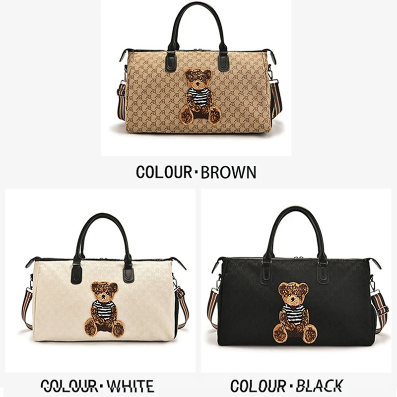 กระเป๋าเดินทางแฟชั่นกระเป๋าเดินทางซิปกระเป๋าเก็บกระเป๋า Duffle พร้อมสายคล้องไหล่เดี่ยวสําหรับการเดินทางระยะสั้นธุรกิจ