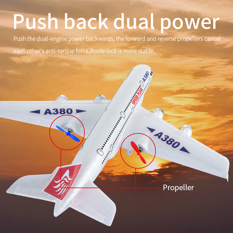 Hot Gyro เครื่องบิน Airbus A380 RC เครื่องบินโฟมของเล่น 2.4G เครื่องบินปีกคงที่ของเล่นกลางแจ้ง Drone Easy Fly ของขวัญเด็ก