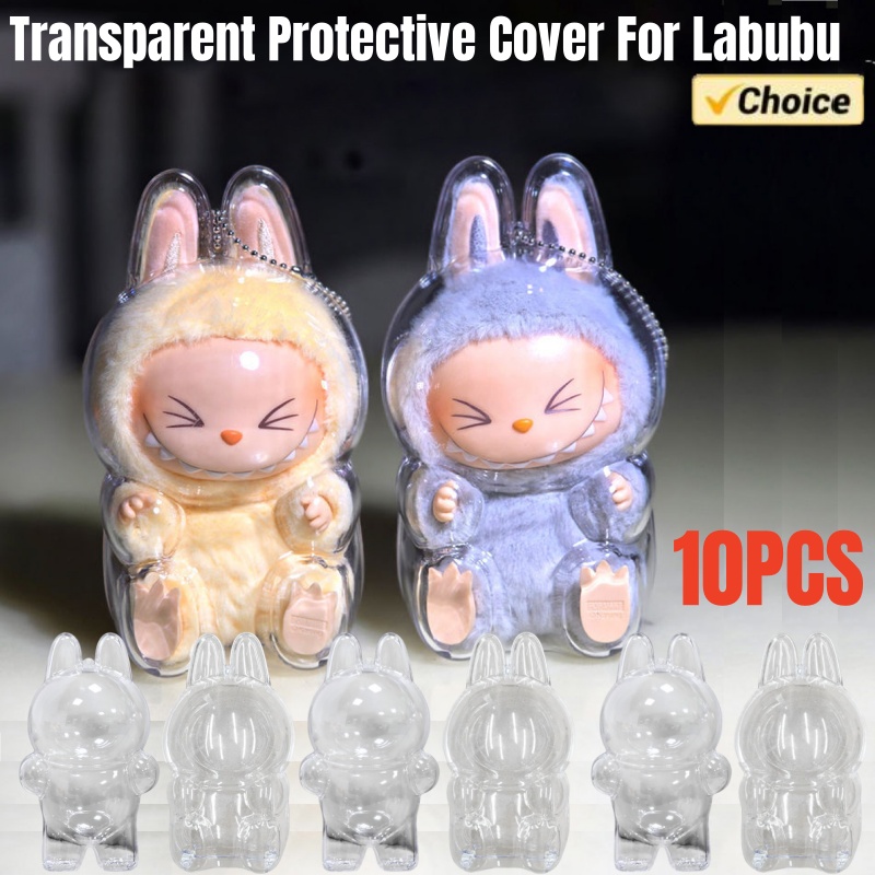 Para The Monsters Labubu 2 cubierta protectora transparente asiento de vinilo de segunda generación fiesta transparente Mart cubierta antipolvo regalo de Navidad