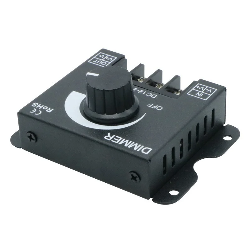 Interruptor de atenuación LED, regulador de voltaje, controlador ajustable para lámpara de tira de luz LED 360, 30A, 5050 W, cc 12V-24V