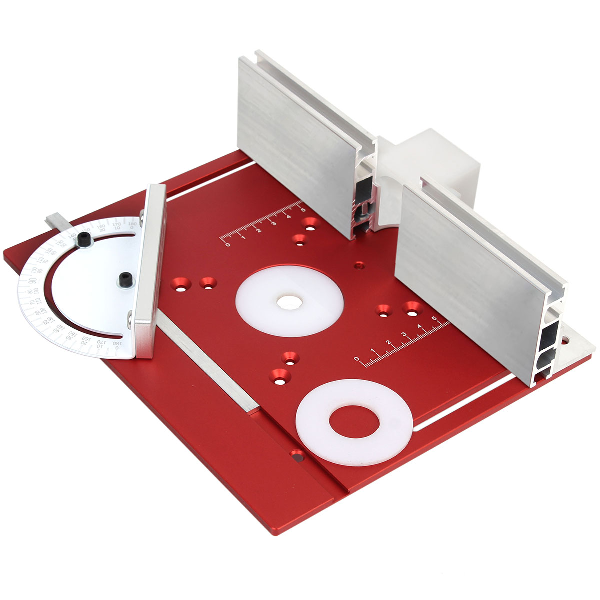 Aluminum Router Table Insert Plate W/ Miter Gauge 62x70mm 85x85mm for Woodworking Benches Table Saw Trimmer Engraving Machine