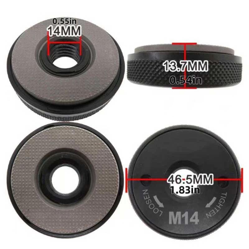 M10 M14 5/8''-11 Angle Grinder Flange Nut Inner Outer Quick Release Locking Nut Replace For Bosch Metabo Milwaukee Makita Dewalt