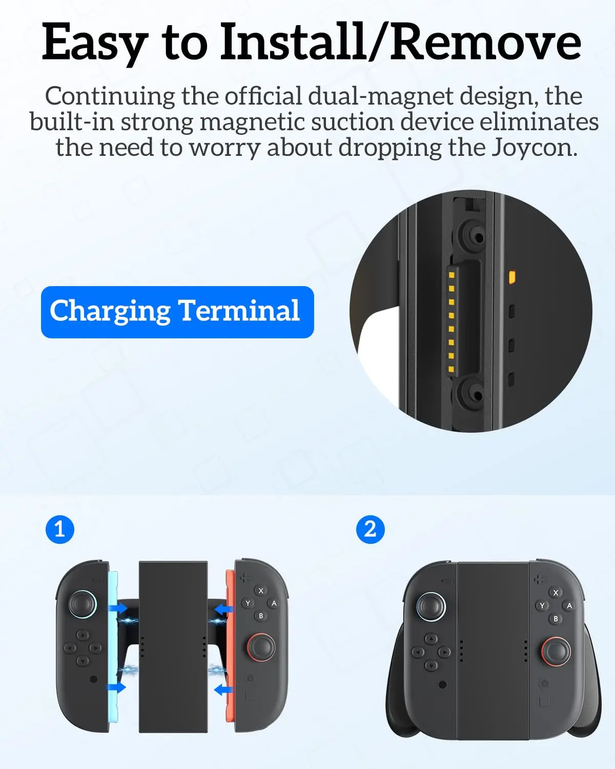 Mini Charging Grip Bracket For Switch 2 Joy-con Handle Gaming Controller Grip Magnetic Connection Charging Holder For Switch 2
