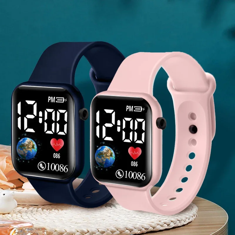 Yikaze crianças relógios led digital crianças relógio pulseira de silicone dos desenhos animados relógio de pulso eletrônico esportes para meninos e meninas presentes